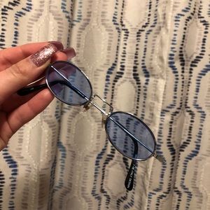 blue vintage oval sunglasses